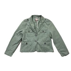 Star USA Military Utility Jacket Green Cotton Collared Field Coat L